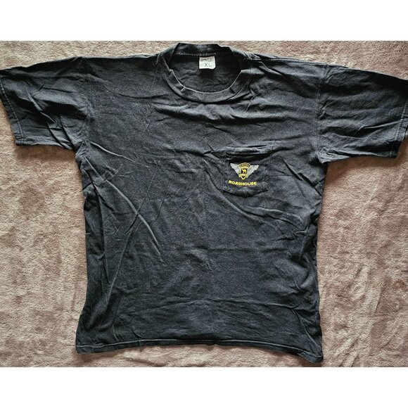 Camel Roadhouse T-Shirt XL American Born Black Cotton Distressed Tee 1996 Dayton - Picture 4 of 8